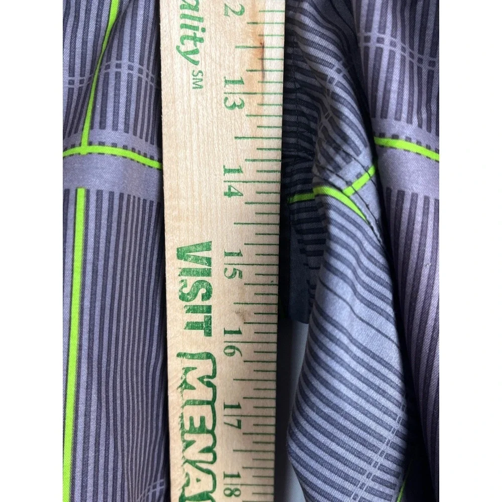 Canyon Creek Mens Board Shorts XXL Gray Lime Green Plaid Cargo Swim Trunks